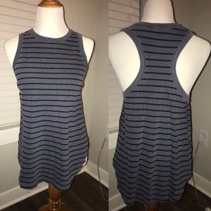 anthropologie - navy striped racerback tank size M